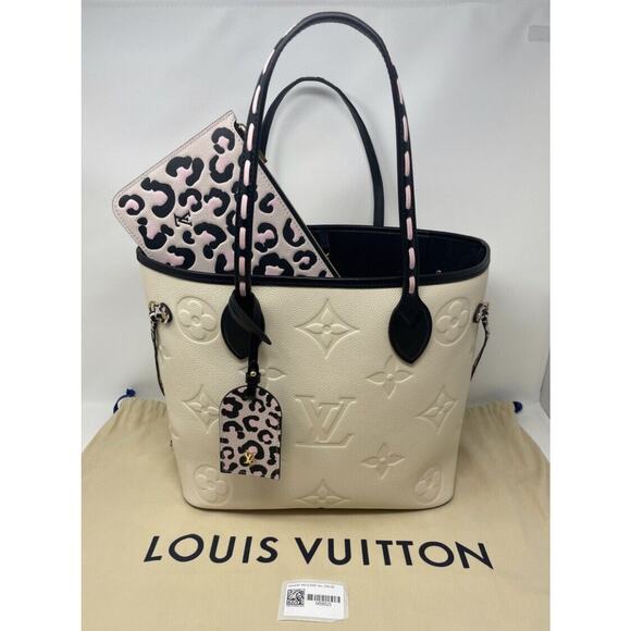 Louis Vuitton Neverfull Wild At Heart MM Ivory Leather - Picture 4 of 14
